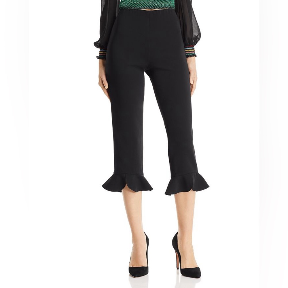 Alice + Olivia Alen Ruffle Hem Cropped Pants